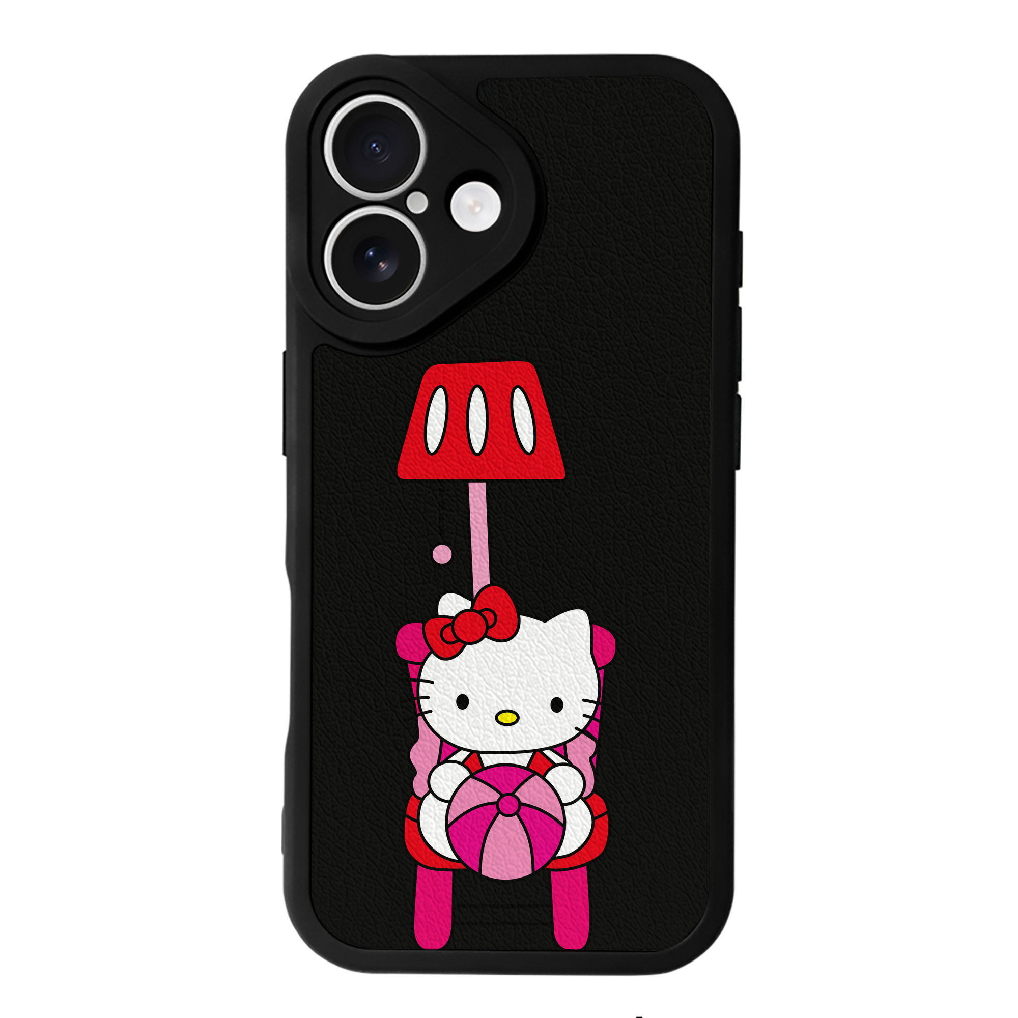 （画像用） Hello Kitty ハローキティ 【iPhone 16シリーズ対応】シリコンスマホケース（レザー調） 材質：シリコン